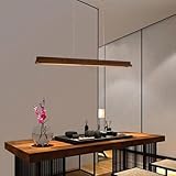 Lampe en bois Design minimaliste: élégant lustre de table à LED, lustre à LED dimmable réglable par télécommande pour créer une lumière homogène et agréable, la lampe de table au design minimaliste met en valeur les espaces les plus élégants avec des lignes qui rayonnent partout de simplicité et de mode extraordinaire. Ce lustre de restaurant peut décorer votre maison très bien.