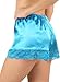 Satini Women's Lingerie Lace Briefs Panties French Knickers Satin Shorts (Aqua Blue, XXL)