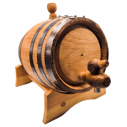 Premium American Oak Barrel - Perfect for Spirit Aging | Age Your Whiskey, Wine, Beer, Tequila, Bourbon, Rum, and More (2 Liter)
