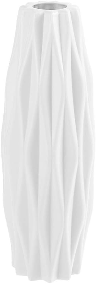 EXCEART Flower Vase Nordic Style Flower Pot Flower Container Flower Tube Table Centerpieces Vase Home Decor Vase for Home Office Wedding Decoration (White)