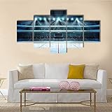 Leinwand Malerei Wandkunst Modulare Bilder Eishockey-Sport-Arena 5-teilig modernes Gerahmtes Kunstwerk, HD Druck Poster Home Dekorative