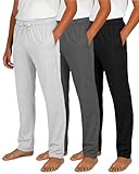 Real Essentials 3 Pack: Boys Cotton Soft Pajama Pants Kids Bottoms Pjs Youth Teen Pijamas Sleep Pyjamas Lounge para Niños- Set 5, M, 8-10