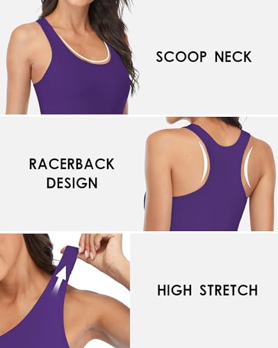 Image of beautyin Women Tank Top with Shelf Bra Racerback Workout Yoga Undershirt