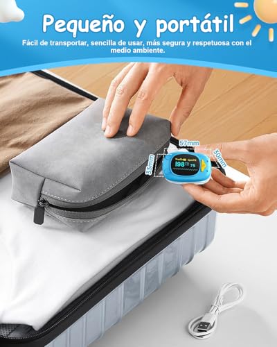 Variante de HealthTree pulsioximetro dedo portátil pediátrico OLED con pilas AAA