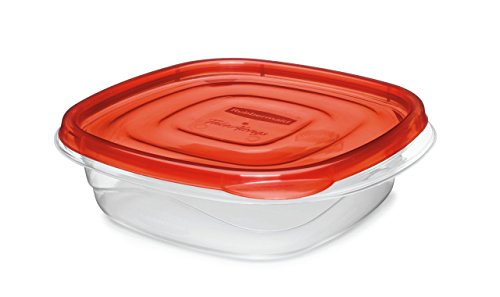 Rubbermaid TakeAlongs Square Food Storage Containers, 2.9 Cup, Tint Chili, 2 Count