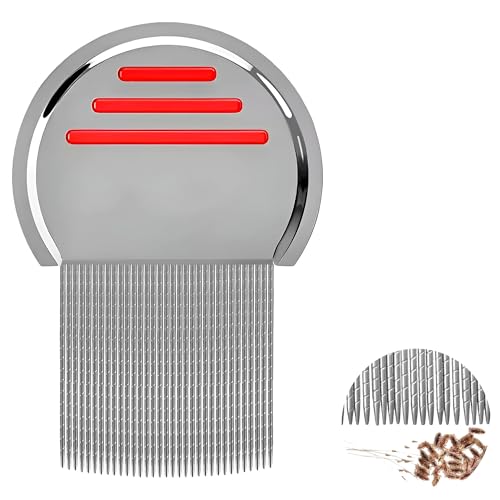 GAEVAZ® Liendrera de Acero Inoxidable para Eliminar Piojos y Liendres Eficazmente | Lendrera Profesional | Peine para Piojos y Liendres Seguro para Niños y Mascotas