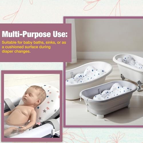 Image of Safe-O-Kid Baby Bath Support | Soft Anti-Slip Quick Dry with Safety Straps | Foldable Bath Seat Support for Newborns & Infants (0-3 Years) - White