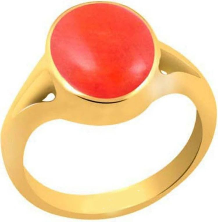 Image of Red Stone Ring adjustable panchdhatu Original certified Natural 9.25 Ct