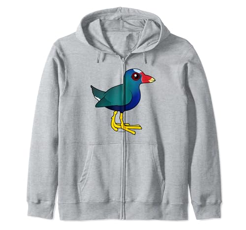 Funny Cartoon Purple Gallinule Birdorable Cute Bird Zip Hoodie