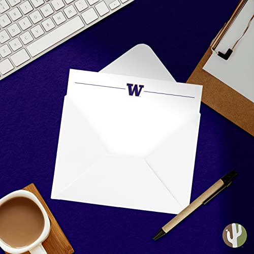 Image of Desert Cactus University of Washington Notecards 10 Pack Stationery Cardstock Includes Envelopes Memo Party Thank You (Notecard 1a)