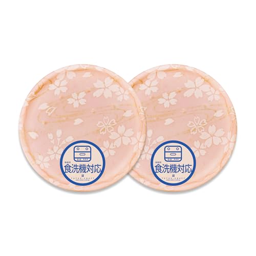 TATSU-CRAFT(タツクラフト) 和風 和紙 コースター 2枚セット 桜流水紋 食洗機対応 日本製 茶托 丸 おしゃれ かわいい 防水 グラス タンブラー お酒 来客用 湯呑み プラスチック 夏用 業務用 ギフト 誕生日 プレゼント