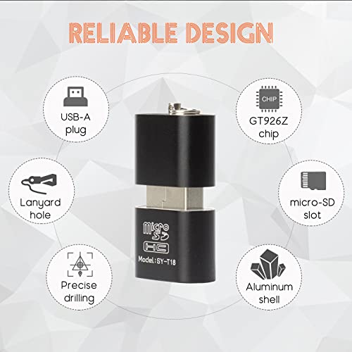 [3 Pack] Micro SD Card Reader for Android,Micro SD Card to USB Adapter, TF Card Reader with Mini Size for Camera Memory Card Reader, Wansurs Card Reader for PC Laptop (Black) - Thumbnail 4