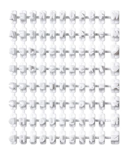 STAEDTLER 8700 09 FIMO Stempelset - 88 Zeichen inkl. Buchstaben, Zahlen & Sonderzeichen (1 Stück), 56g, weiß