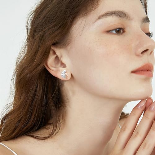 Image of 925 Sterling Silver Dog Earrings Cute Animal Puppy Stud Earrings Dog Jewelry Gifts for Women Girls Pet Lover Hypoallergenic Earrings for Sensitive Ears