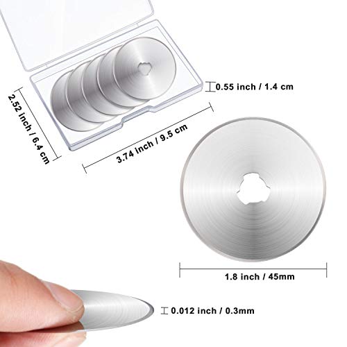 36 Packs Rotary Cutter Blades Replacement Blades Compatible With Fiskars Olfa Martelli Truecut Cutter For Patchwork Leather Quilting Sewing Arts Crafts (45 Mm) #TOP1