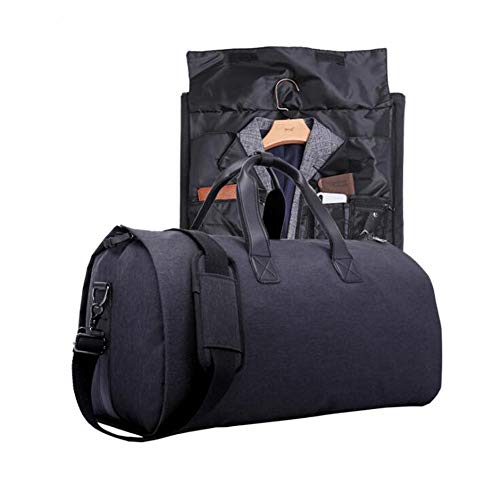 Byjia 2 in 1 Kleidersack Mit Schultergurt, Cabrio Anzug Reisetasche Handgepäck Für Das Reisefreizeitgeschäft,Schwarz