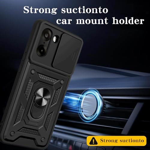 Image of Spazy Case OnePlus Nord CE 5 Back Cover | Heavy Duty Hybrid Case with 360 Degree Rotating Finger Ring Holder + Slider Shutter Camera Protection Case for OnePlus Nord CE 5 - Blue