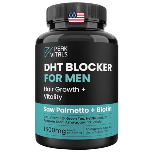 DHT Blocker for Men | Ultra Potent Hair Growth Formula | Saw Palmetto, Biotin, Pumpkin Seed, Herbal