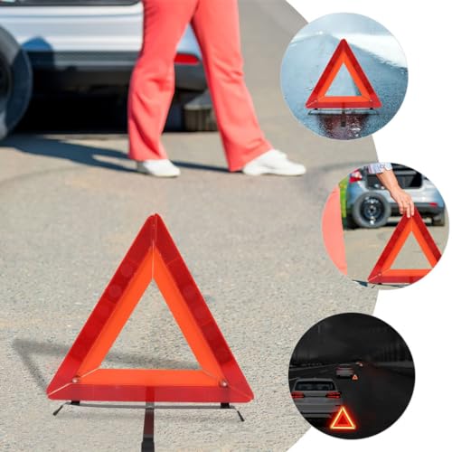 Hemobllo Emergency Reflective Warning Triangle Folding Sign for Car Breakdowns Sturdy Reflector for Roadside Emergencies Essential Vehicle Safety Gear - Image 7