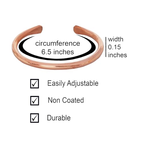 Image of Touchstone Copper Bracelet Tibetan Style. Hand Forged with Solid and high Gauge Pure Copper.