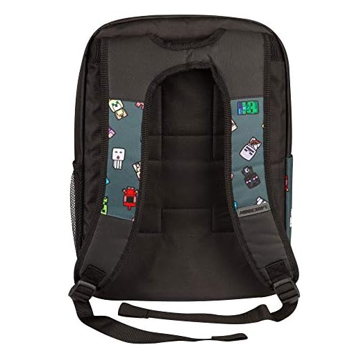 JINX Minecraft Bobble Mobs Kids School Backpack, Gray, 17" - Image 4