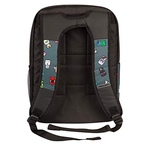 JINX Minecraft Bobble Mobs Kids School Backpack, Gray, 17" - Image 4