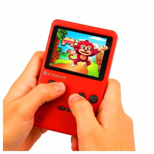 Silvergear® Analogue Pocket Konsole Retro | mit 240 Klassichen Spielen l Handheld Spielekonsole l Mini Game Konsole l Tragbare Retro Videospielekonsole | Rot