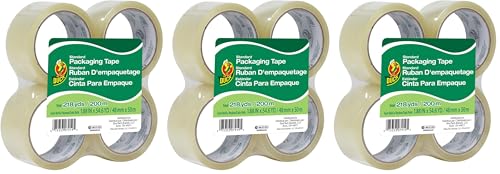 Image of Duck Brand Standard Packaging Tape Refills - 4 Rolls of Clear Packing Tape - Shipping, Mailing and Moving Supplies - 3 inch Core - 1.88 Inch x 54.6 Yards, Clear (240238) (Pack of 3)