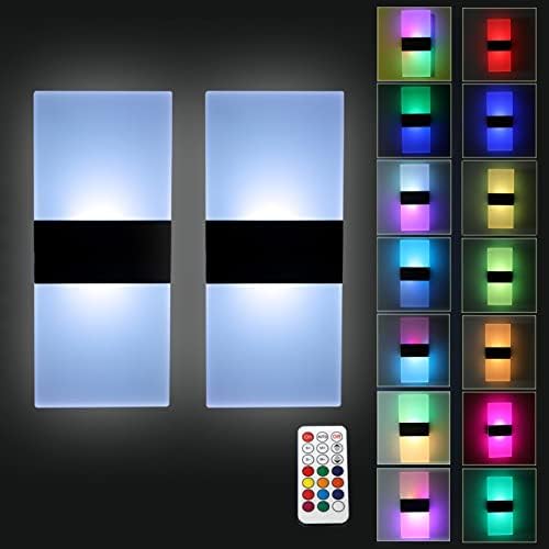 VOMI 2 Pack LED Interior Wall Lights with Touch Switch Battery Wall Sconce Lamp Acrylic USB Rechargeable Magnetic Wireless Bedside Lamp Portable Night Light 3000K for Corridor Bedroom White