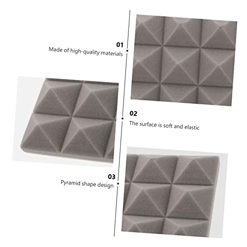 Toyvian 22 piezas Paneles Piramidales para Amortiguación de Sonido Gris Tratamiento Acústico para Paredes, Techos y Puertas Aislamiento Acústico de Alta Densidad para Estudios, Salas de Cine en Casa y Oficinas miniatura 3
