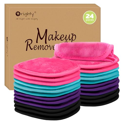 Orighty Makeup Remover Cloths 24 Pack, Makeup Removal Face Cleaning Cloth, Reusable Make Up Remover...