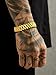 U7 Men Wrist Bracelet with Chain Detaching Device, 18K Gold Plated 15MM Wide Cool Watchband Link Masculine Bracelets Adjustable Length 20-22CM