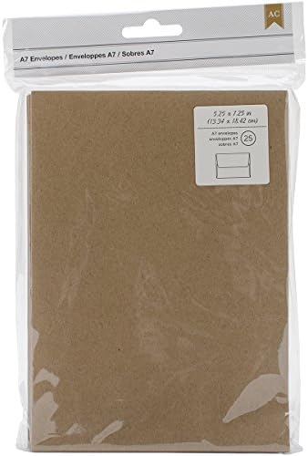 American Crafts A7 Envelopes (5.25"X7.25") 25/Pkg-Kraft