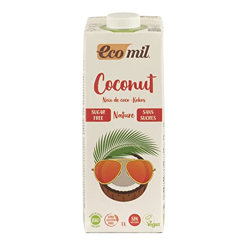 ECOMIL - Coconut Nature Bio, Bebida Vegetal De Coco Sin Azúcar, Producto Ecológico, Sin Edulcorantes Añadidos, 1000 Mililitro