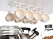 Vardesign Porte-Tasses Rangement Suspendu Range Tasse à Café Expresso 8 Crochets de Rangement Metal pour Cuisine Étagère Placard à Visser Accroche-Tasses Porte-Gobelet Métal Laqué (Blanc)