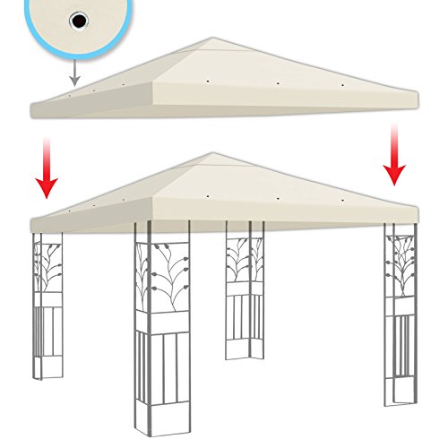BenefitUSA Replacement Gazebo Canopy Top Patio Pavilion Cover Sunshade Polyester Single Tier, Ecru