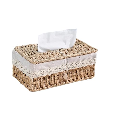 Boîte à mouchoirs rotin pour cacher les cartons laids panier rangement fleur