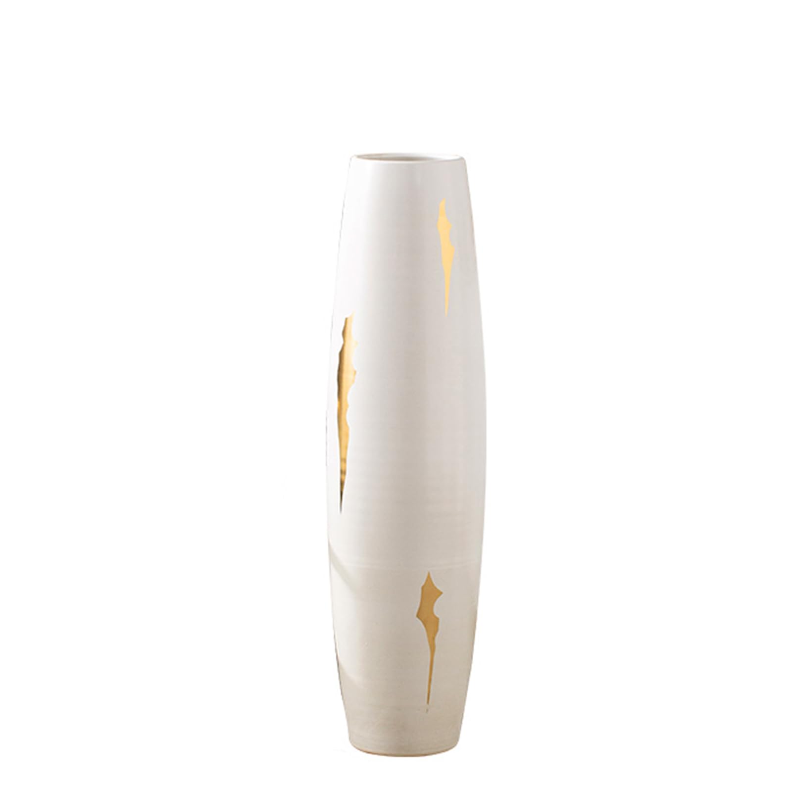 asdchZen Floor High Vase, White Ceramic Vase, Thick Household Elegant Vase For Entryway Hotel Office, Fashionable Decorative Vase,White-24 * 80CM