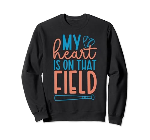Women Boho My Heart Is On That Field Baseball Softball Mom Sudadera
