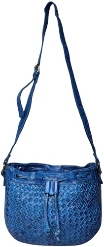 Image of RUSTIC TOWN Leather Shoulder Bag for Women - Washed Leather Travel Sling Bag Crossbody Purse Hobo Handbags Satchel for Ladies