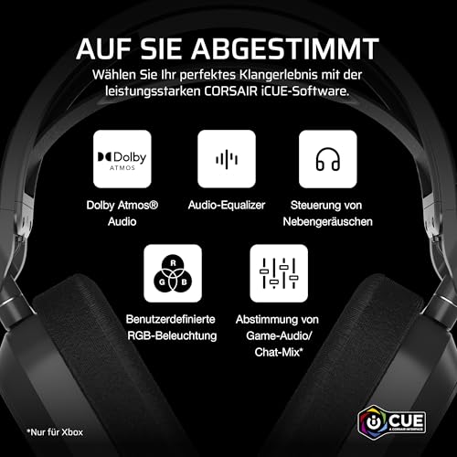 Corsair HS80 MAX Wireless Xbox-Gaming-Headset Mit Bluetooth – Stahlgrau – Ansicht 7