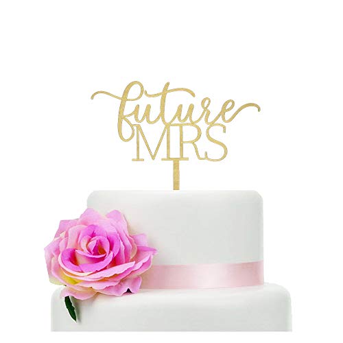 Rustic Wood Future Mrs Cake Topper, Bridal Shower Decorations, Wedding/Bachelorette/Engagement Party Cake Or Dessert Table Decoration Supplies #TOP6