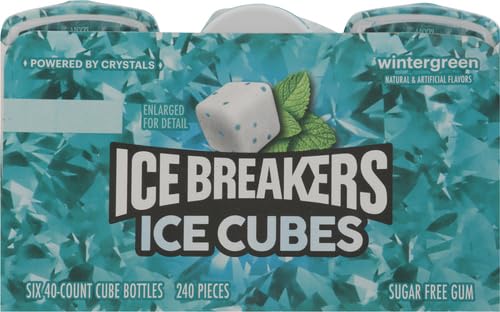 Miniatura 10 de Ice Breakers Ice Cubes Goma sin azúcar con xilitol Wintergreen 40 unidades paquete de 6