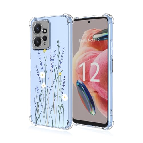 WOKEZ Transparent Fodral till Xiaomi Redmi Note 12 4G med Blommönster