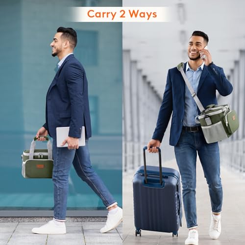 Image of Lifewit Medium Lunch Bag, Insulated Lunch Box, Soft Cooler Cooling Tote for Adult Men Women, Gray and Green 12-Can (9L)