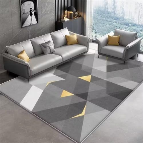 Tapis de chambre garçon gris géométrique abstrait pour espace de jeu
