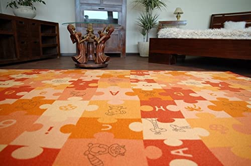 Dywan PUZZLE pomarańczowy 100x500 cm
