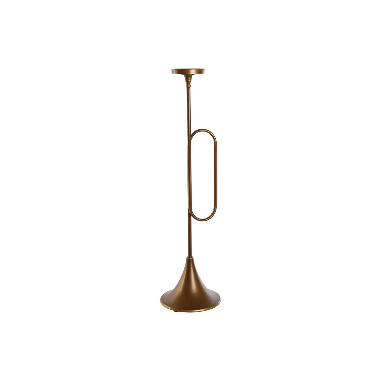 Portavela trompeta dorado en métal haut de gamme de 78 cm