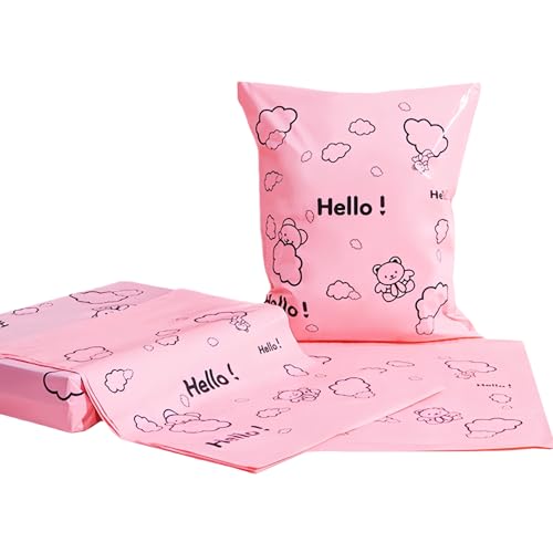WACCOMT Pack Lot de 50 Enveloppes d'ExpéDition Roses en PolyéThylèNe pour VêTements Sacs d'ExpéDition Autocollants pour les Petites Entreprises Envoi de Colis (15x20+5cm (5.91x7.87+1.97 inch))
