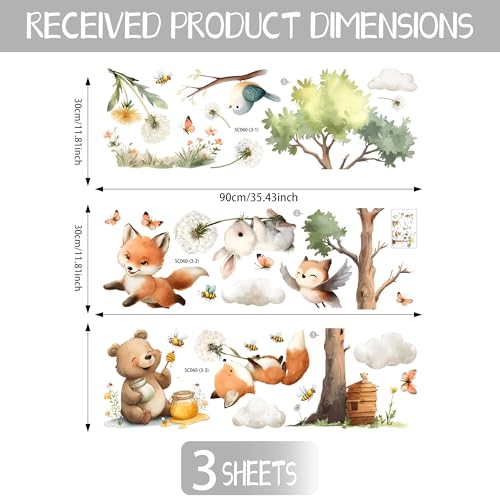 Vinilo decorativo con animales del bosque para pared miniatura 3